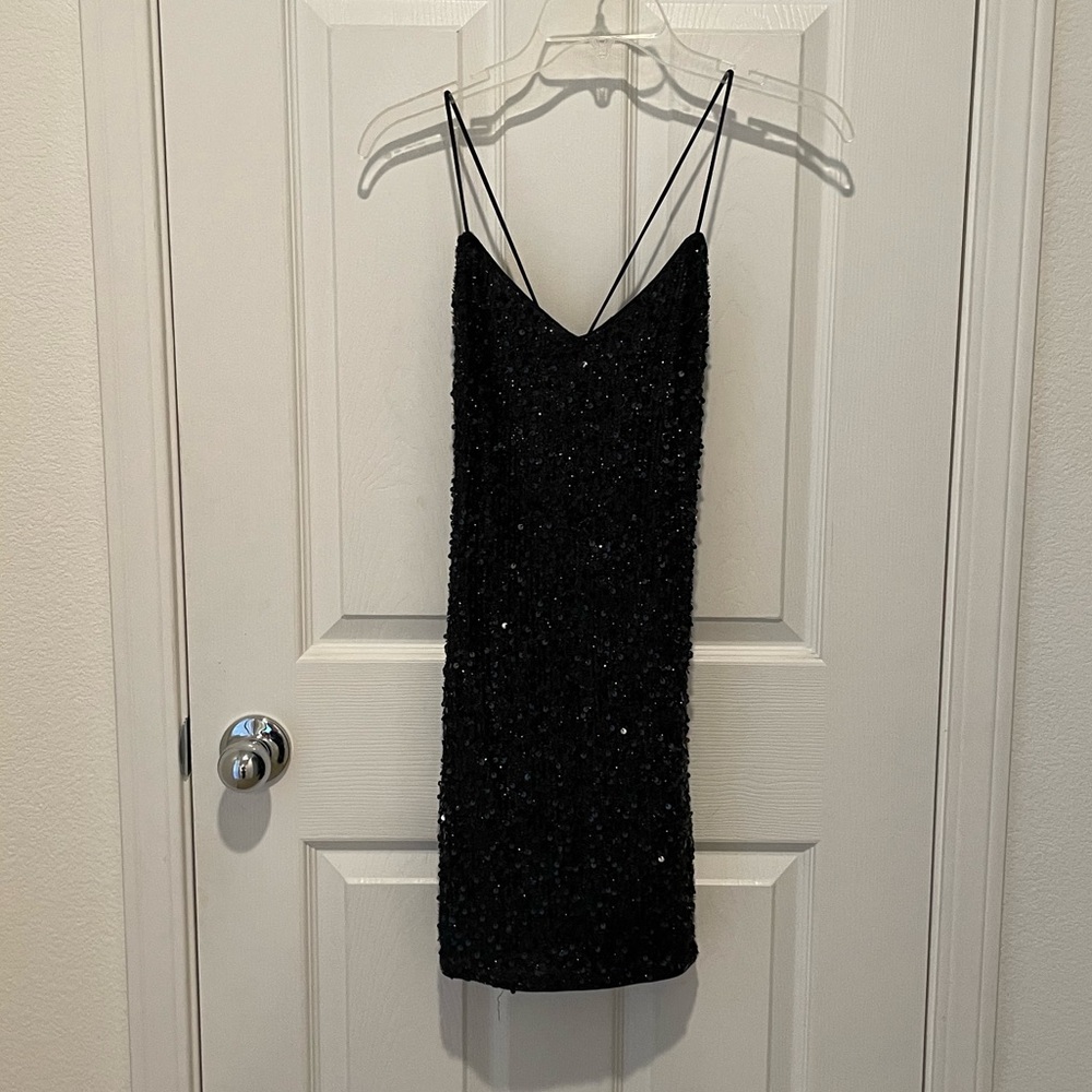 SHEIN - Black Sequin Cocktail Dress - XSmall